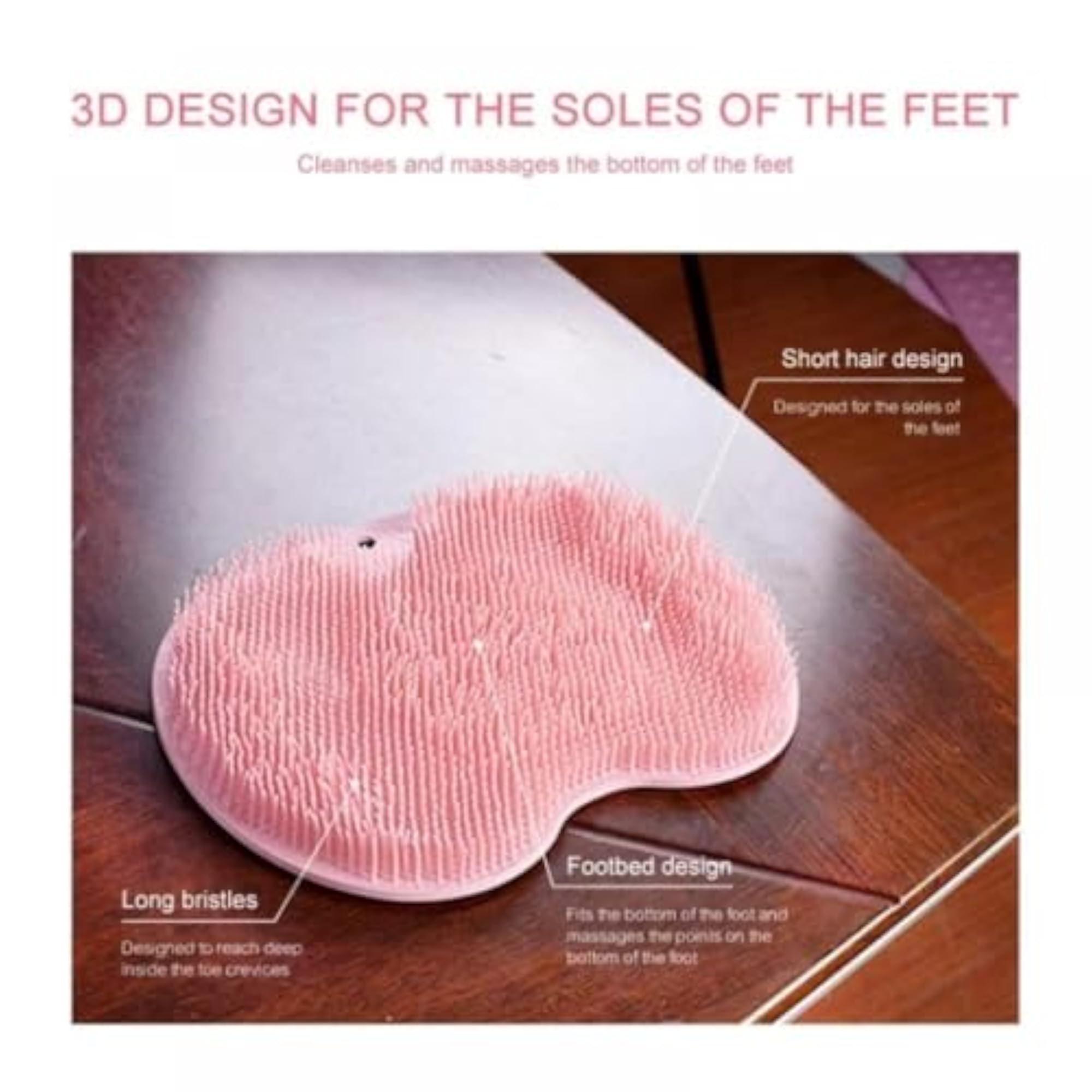 Silicone Foot Scrubber Mat for Shower with Suction Cups